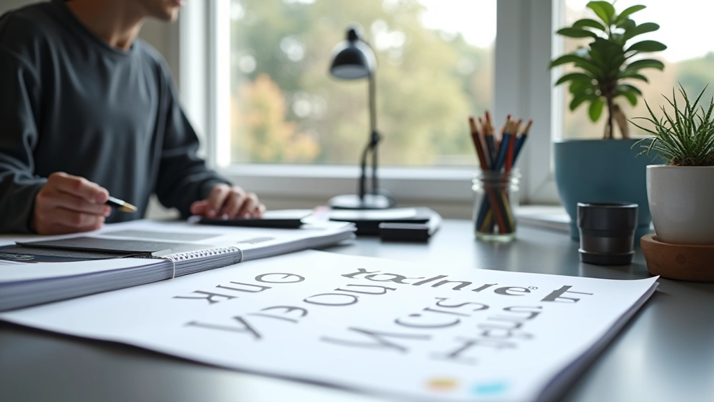 TypefaceFlow B.V. werkruimte met typografische ontwerpen en lettertype-voorbeelden